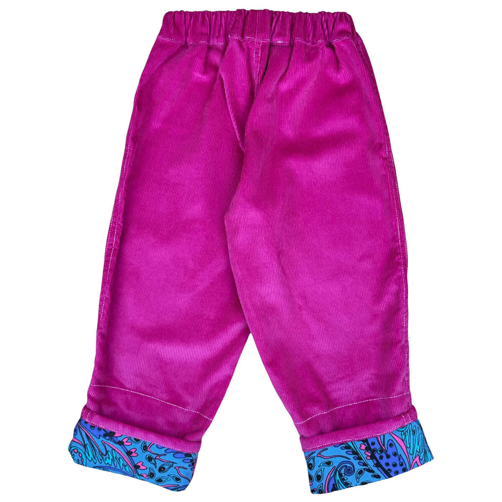 Pantalon en velours côtelé fantaisie 100 % coton avec ourlet ajustable et coupe évolutive pour enfants de 1 à 9 ans