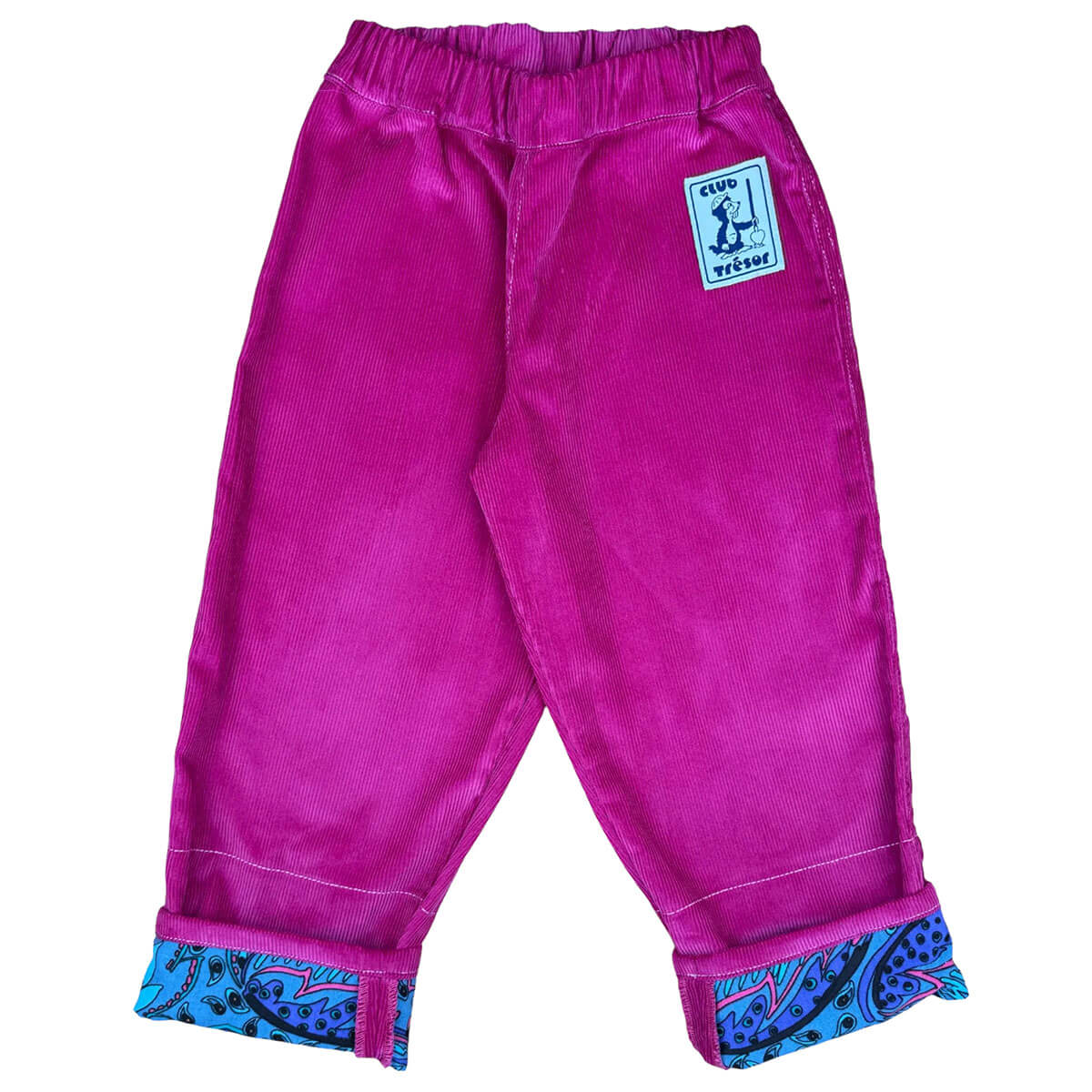 Pantalon en velours côtelé fantaisie 100 % coton avec ourlet ajustable et coupe évolutive pour enfants de 1 à 9 ans
