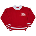Pull enfant en maille mélangée de laine italienne rouge-crème colorblock Heritage à coupe oversize et texture vintage – 4-8 ans
