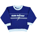 Sweat-shirt en coton vintage bleu-violet imprimé tennis (Deadstock) à coupe ample et design inspiré des années 70 pour enfants de 2 à 8 ans