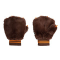Mouffles douces marron unies en fausse fourrure avec doublure chaude pour enfants