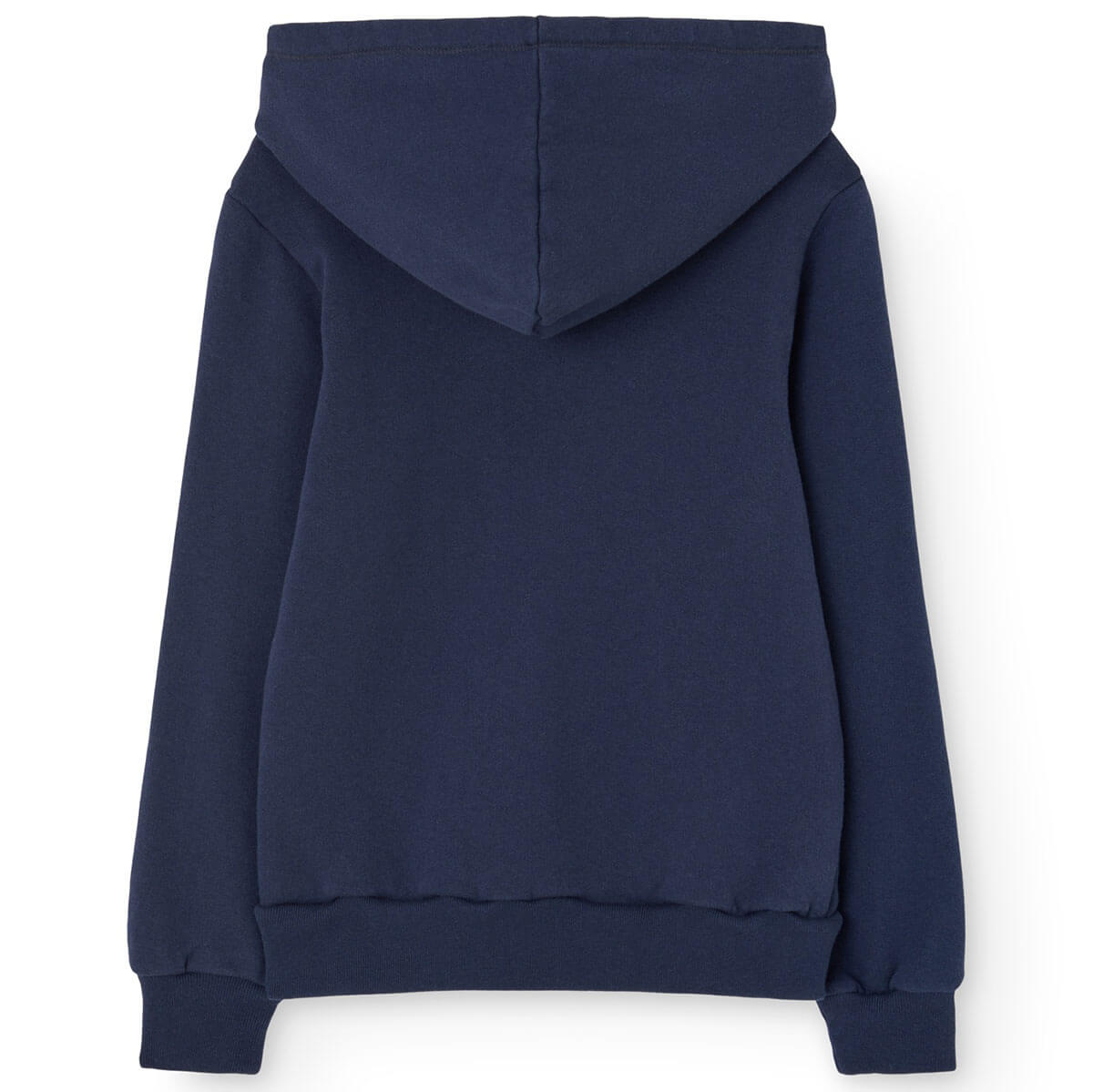 Sweat à capuche décontracté bleu marine uni en coton biologique pour enfant avec poche kangourou et cordon de serrage pour tout-petits