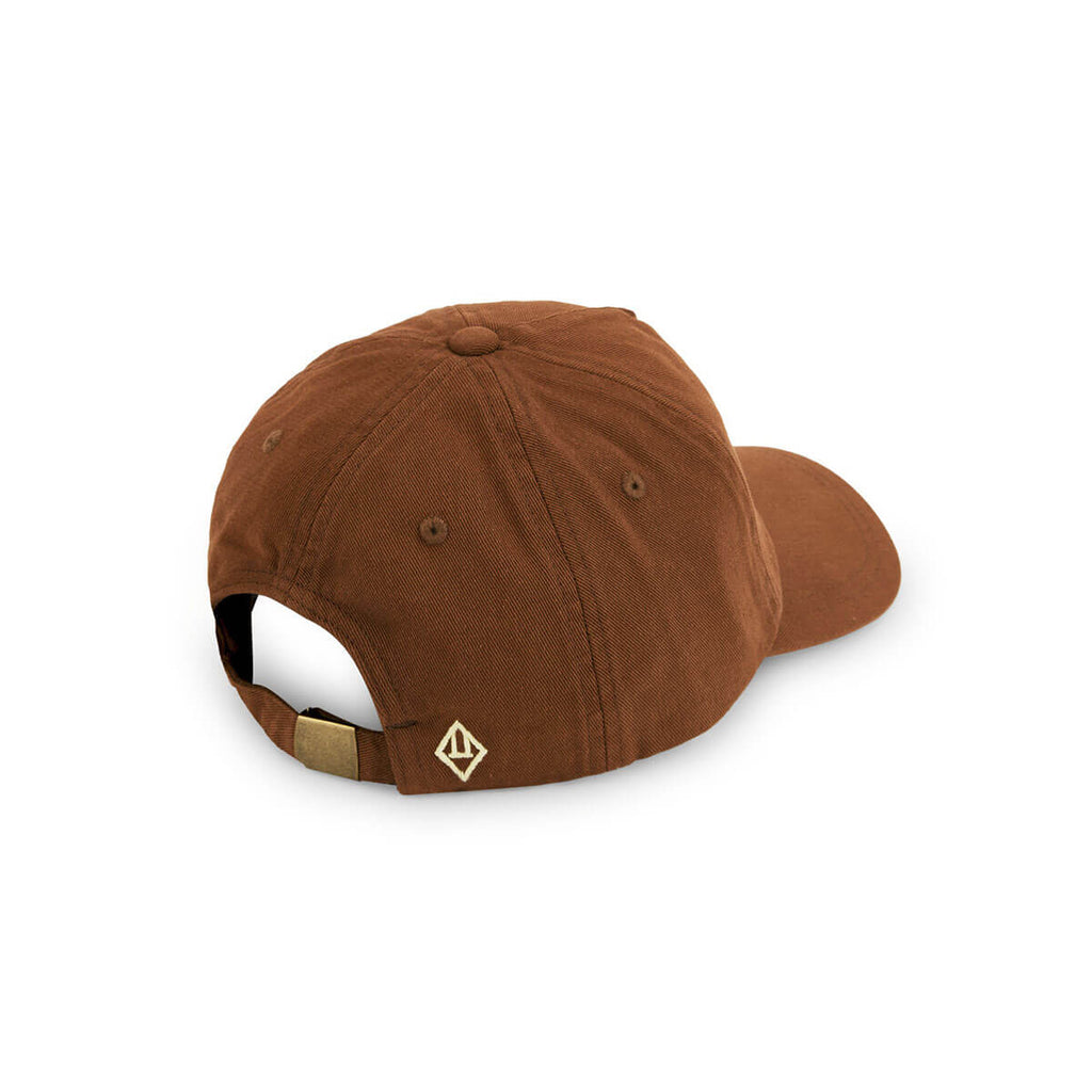 Casquette décontractée marron unie en coton pour enfants avec sangle ajustable pour tout-petits