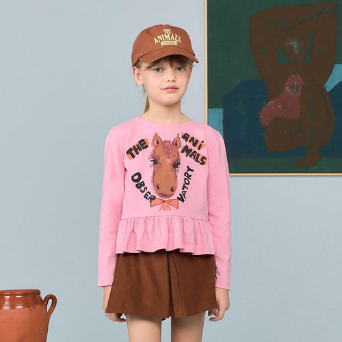 Casquette décontractée marron unie en coton pour enfants avec sangle ajustable pour tout-petits