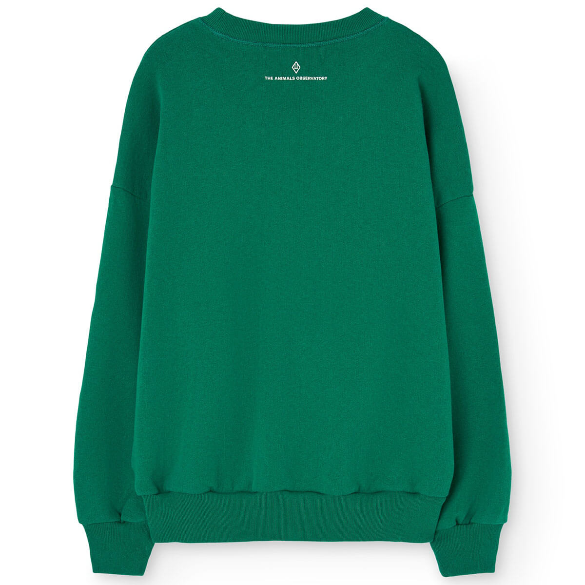 Sweat-shirt décontracté vert foncé uni en coton biologique pour enfants avec poignets côtelés et coupe décontractée pour tout-petards