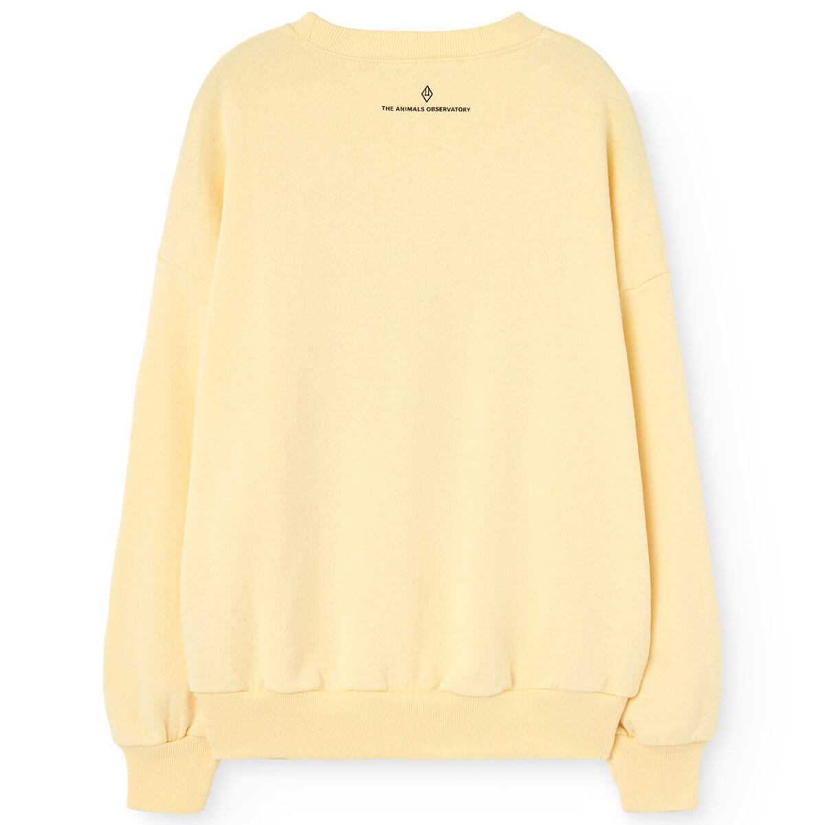 Sweat-shirt décontracté en coton biologique jaune pâle uni pour enfant avec poignets côtelés et coupe décontractée pour tout-petits