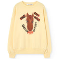 Sweat-shirt décontracté en coton biologique jaune pâle uni pour enfant avec poignets côtelés et coupe décontractée pour tout-petits