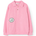 Sweat-shirt décontracté rose uni en coton biologique pour enfant avec poignets côtelés et coupe décontractée pour tout-petits