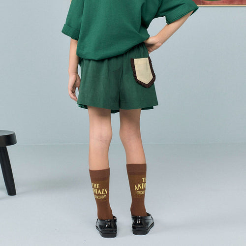 Chaussettes décontractées en coton marron uni pour enfants avec bord-côte pour tout-petits