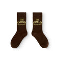 Chaussettes décontractées en coton marron uni pour enfants avec bord-côte pour tout-petits