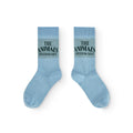 Chaussettes décontractées en coton uni bleu poussiéreux pour enfants avec revers côtelés pour tout-petits