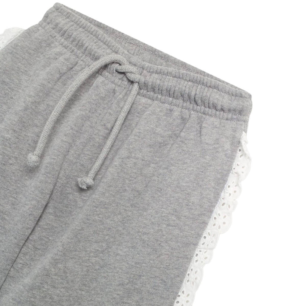 Pantalon de jogging pour enfants en coton gris moyen chiné uni, avec taille élastique et jambe fuselée, pour les 2-14 ans