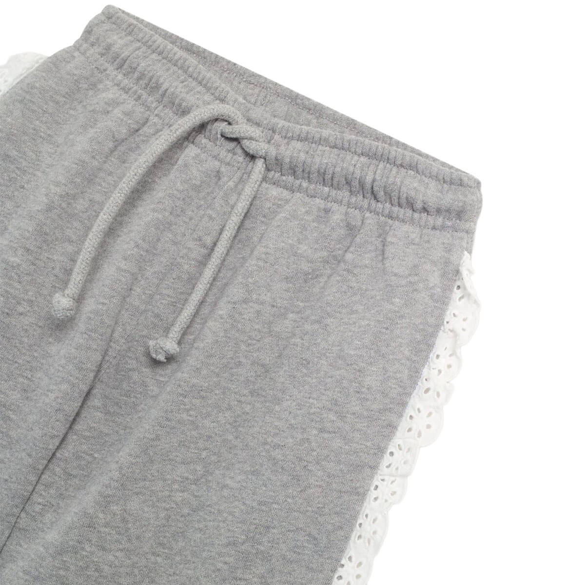 Pantalon de jogging pour enfants en coton gris moyen chiné uni, avec taille élastique et jambe fuselée, pour les 2-14 ans