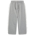Pantalon de jogging pour enfants en coton gris moyen chiné uni, avec taille élastique et jambe fuselée, pour les 2-14 ans