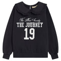 Sweat-shirt ras du cou décontracté en coton uni forgé avec coupe décontractée pour enfants de 2 à 14 ans