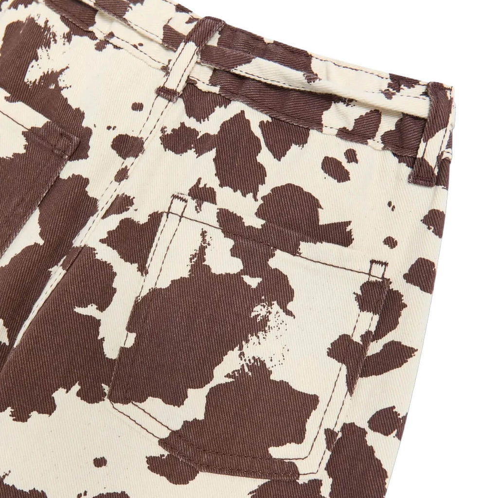 Pantalon en coton aspect jean imprimé vache avec jambes larges et motif animalier amusant pour les enfants de 2 à 13 ans