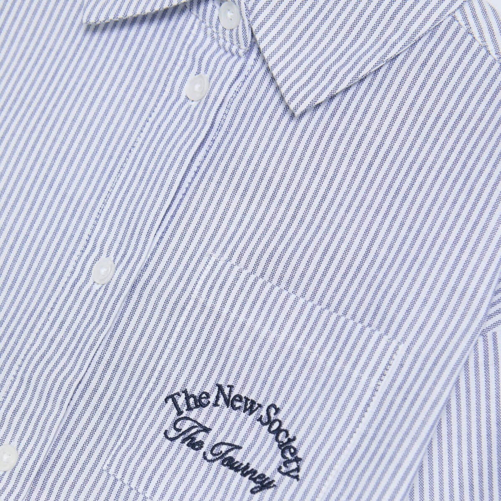 Chemise tissée classique à rayures en coton avec coupe décontractée et boutonnage sur le devant pour enfants de 2 à 14 ans