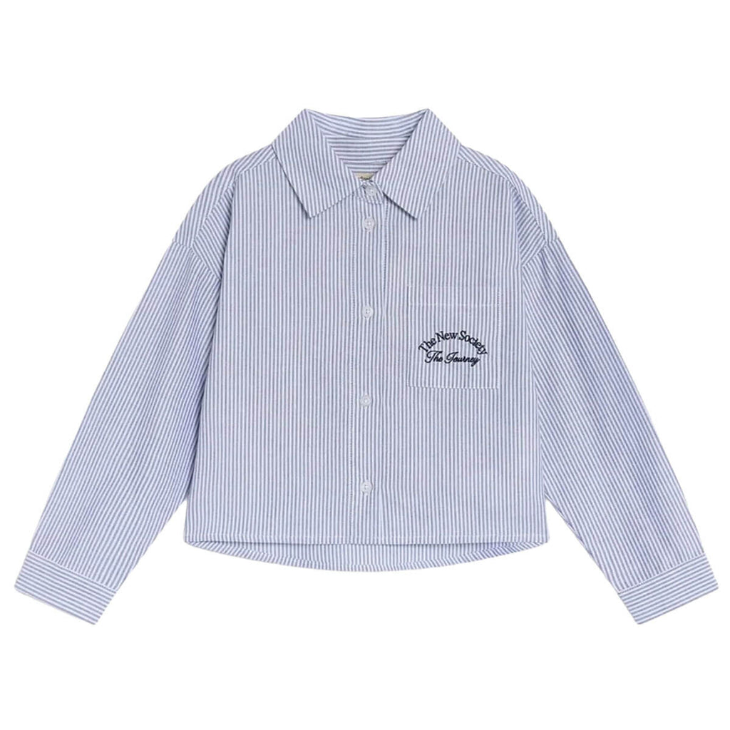 Chemise tissée classique à rayures en coton avec coupe décontractée et boutonnage sur le devant pour enfants de 2 à 14 ans