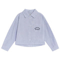 Chemise tissée classique à rayures en coton avec coupe décontractée et boutonnage sur le devant pour enfants de 2 à 14 ans