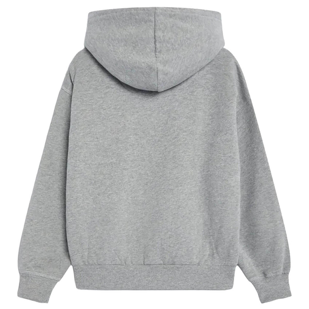 Sweat à capuche décontracté en coton mélangé gris moyen chiné avec logo imprimé et poche kangourou pour enfants de 2 à 14 ans