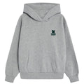 Sweat à capuche décontracté en coton mélangé gris moyen chiné avec logo imprimé et poche kangourou pour enfants de 2 à 14 ans