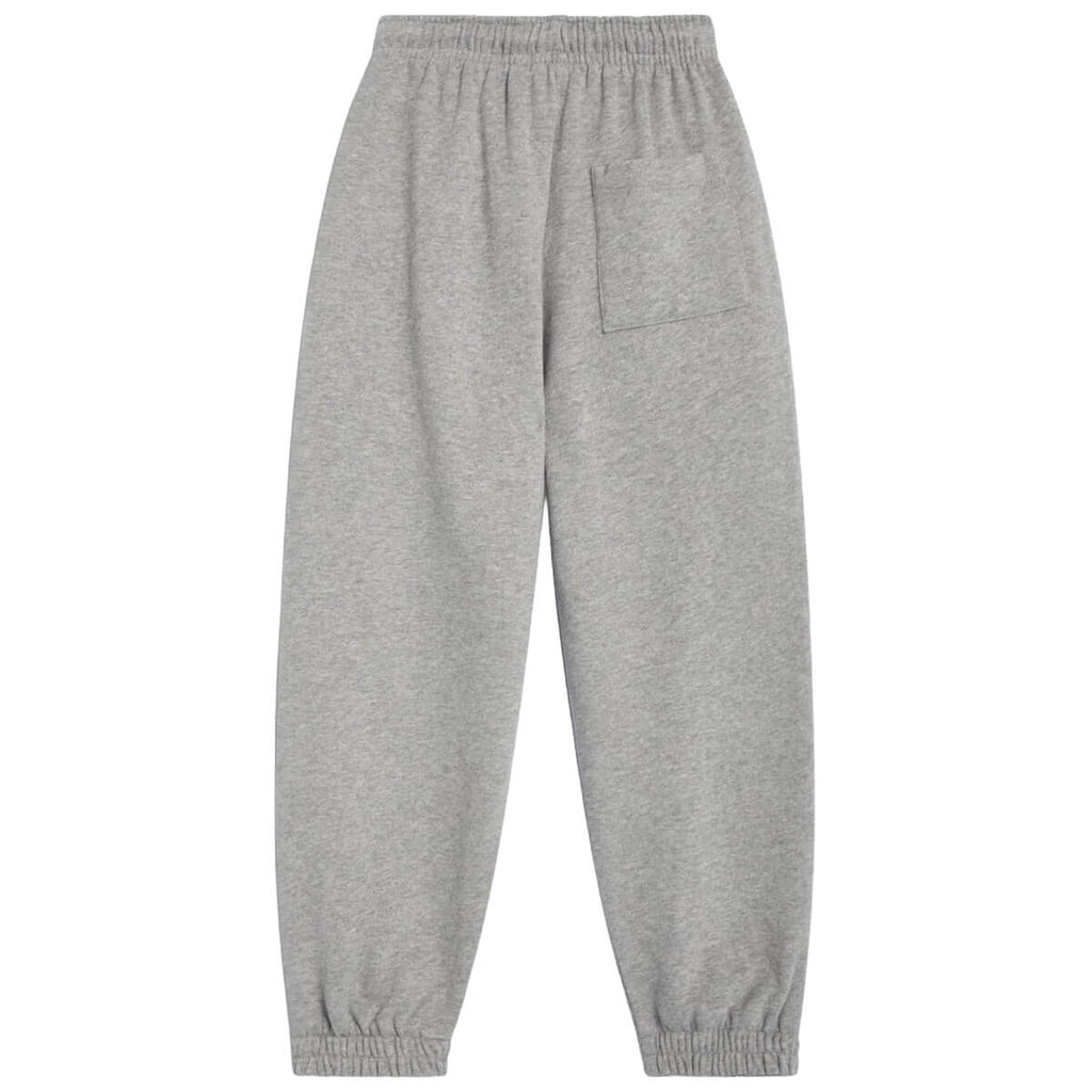 Pantalon de jogging en coton molletonné chiné gris moyen avec logo imprimé, taille et chevilles élastiquées pour enfants de 2 à 14 ans