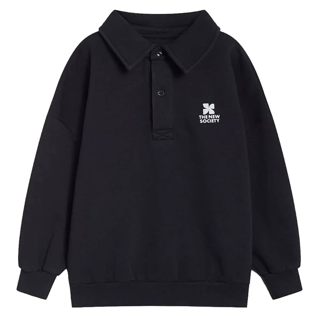 Polo en molleton décontracté en coton avec logo en fer forgé et col côtelé pour enfants de 2 à 14 ans