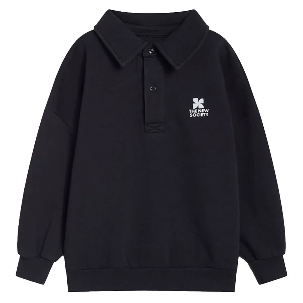 Polo en molleton décontracté en coton avec logo en fer forgé et col côtelé pour enfants de 2 à 14 ans