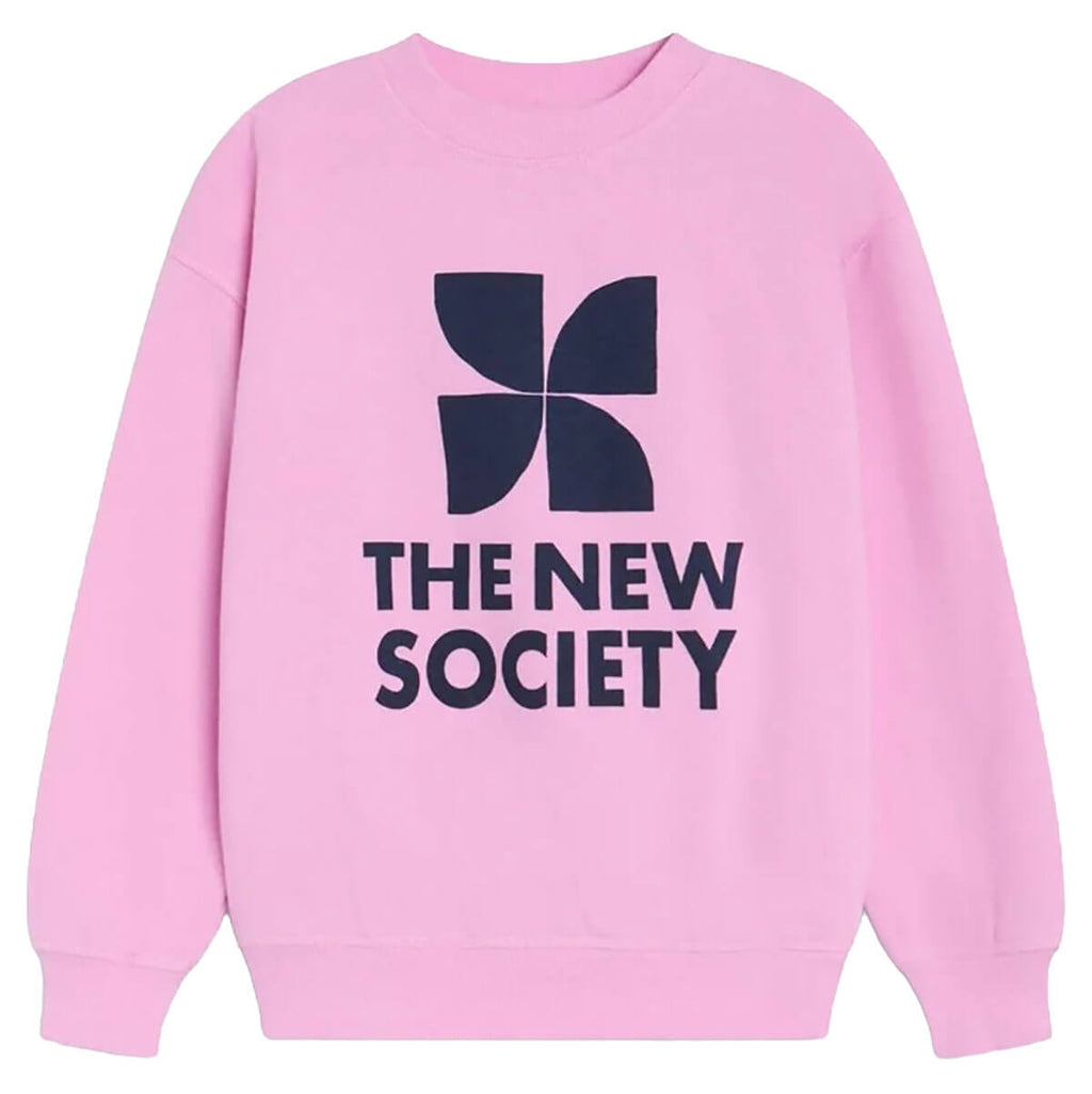 Sweat-shirt ras du cou décontracté en coton pour enfants de 2 à 14 ans, en mousseline lilas avec logo imprimé et coupe décontractée