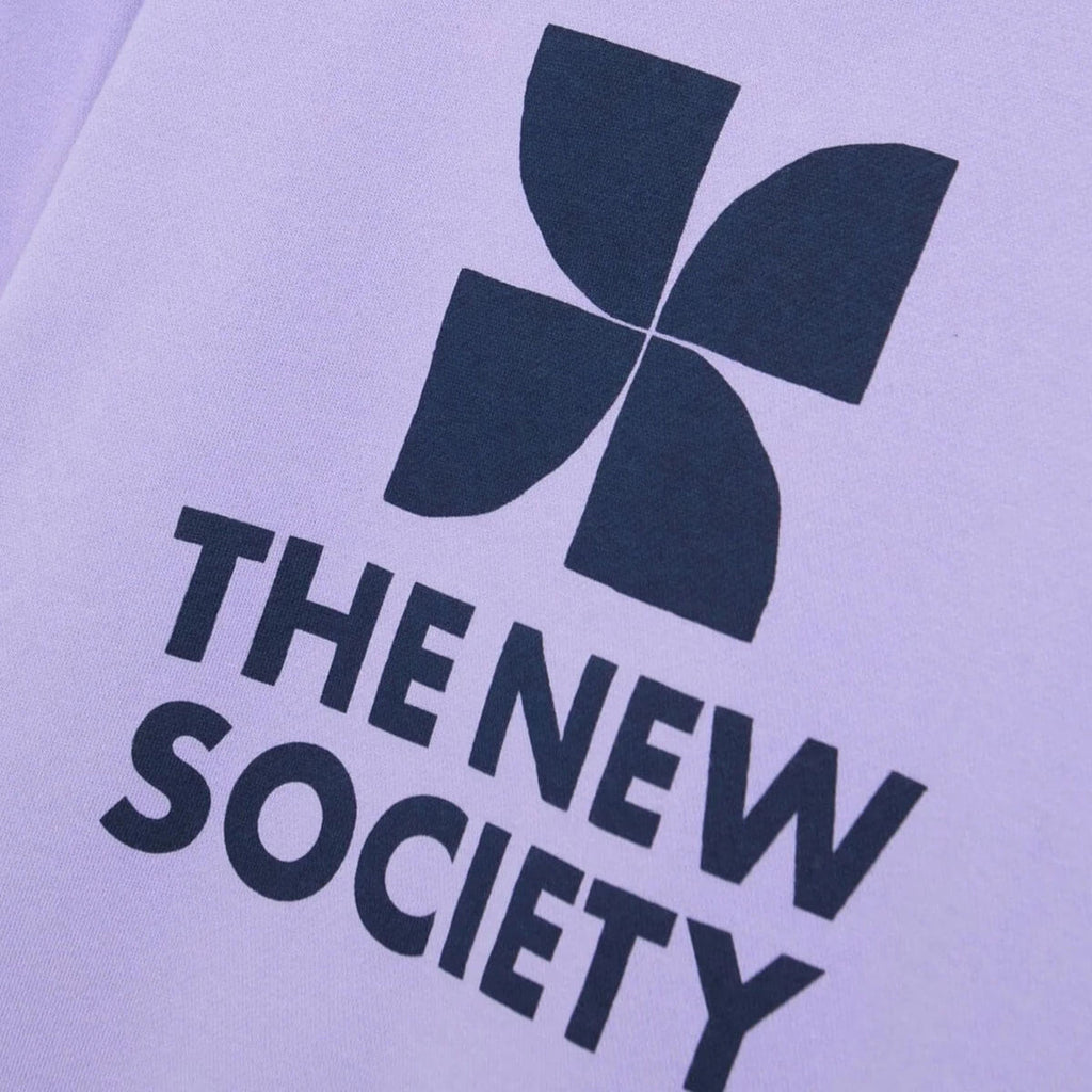 Sweat-shirt ras du cou en coton violet tulipe décontracté à logo avec coupe décontractée pour enfants de 2 à 14 ans