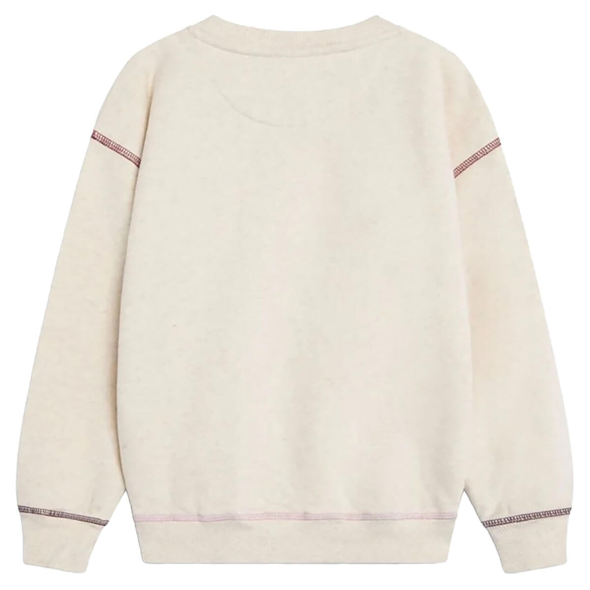 Sweat-shirt ras du cou en coton imprimé mélangé blanc décontracté avec une coupe décontractée pour enfants
