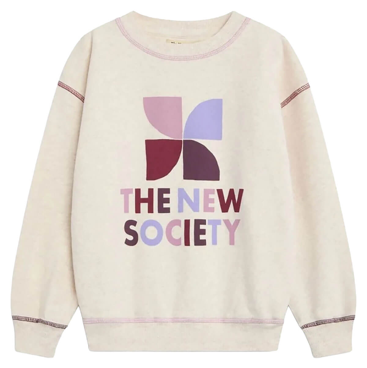 Sweat-shirt ras du cou en coton imprimé mélangé blanc décontracté avec une coupe décontractée pour enfants