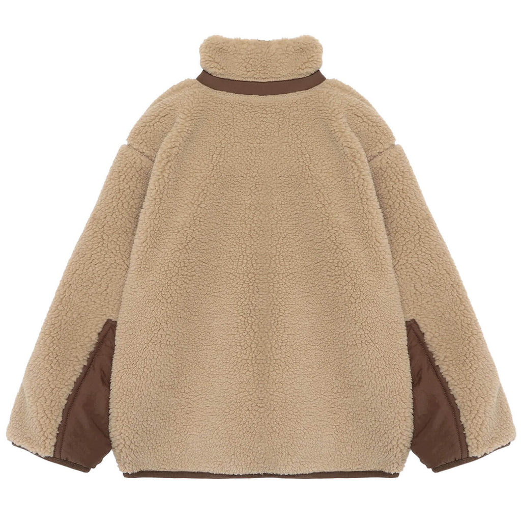 Veste réversible en polyester recyclé uni marron Sporty Otter avec deux options de style pour les enfants de 1 à 13 ans