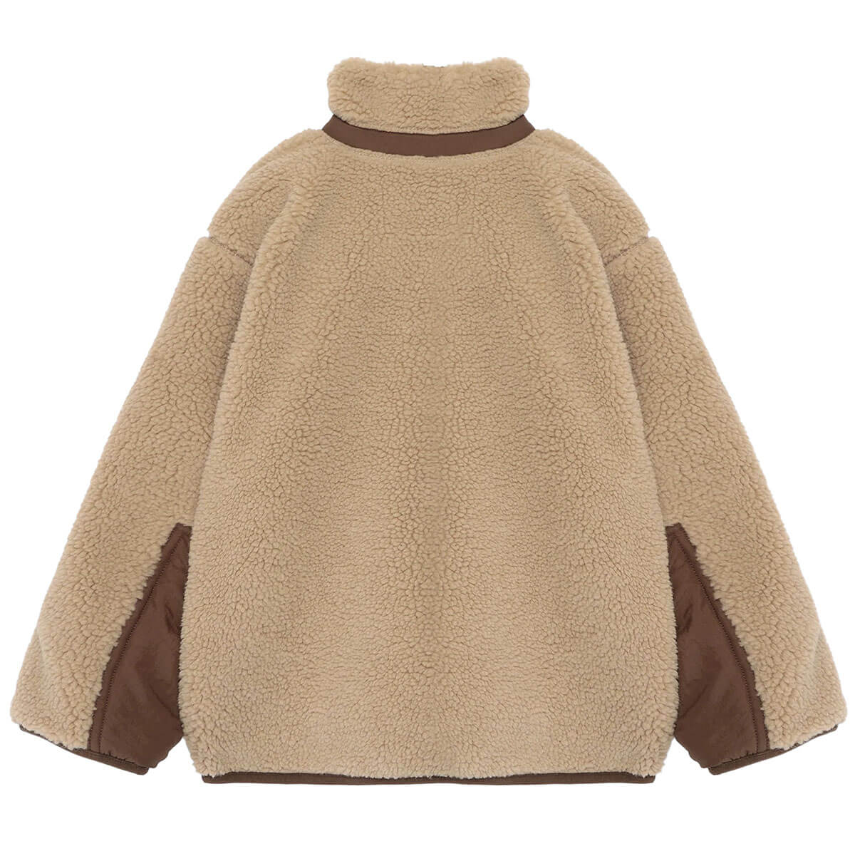Veste réversible en polyester recyclé uni marron Sporty Otter avec deux options de style pour les enfants de 1 à 13 ans