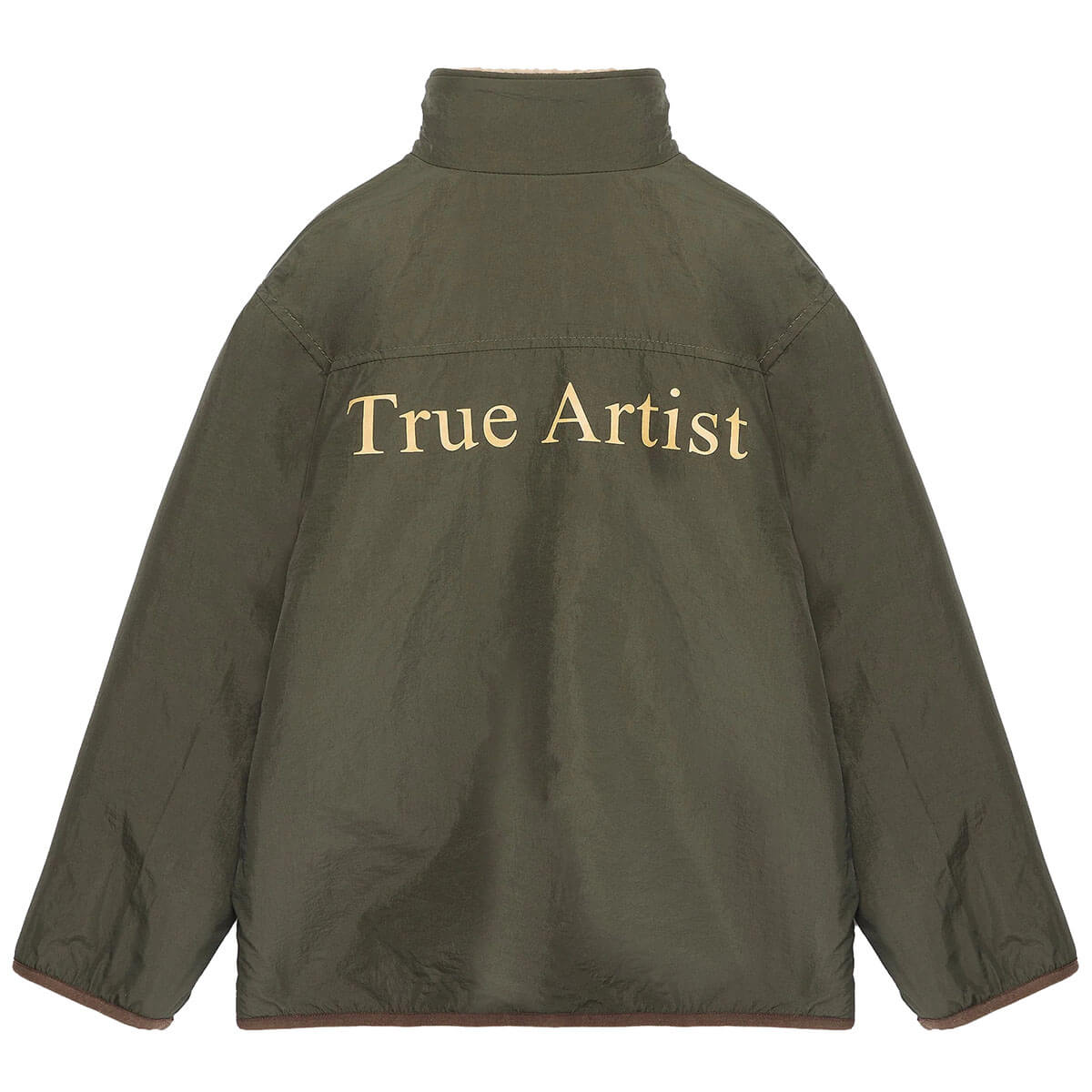 Veste réversible en polyester recyclé uni marron Sporty Otter avec deux options de style pour les enfants de 1 à 13 ans