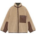 Veste réversible en polyester recyclé uni marron Sporty Otter avec deux options de style pour les enfants de 1 à 13 ans