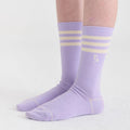 Chaussettes décontractées en coton biologique lilas lavande avec imprimé saisonnier pour enfants de 1 à 11 ans