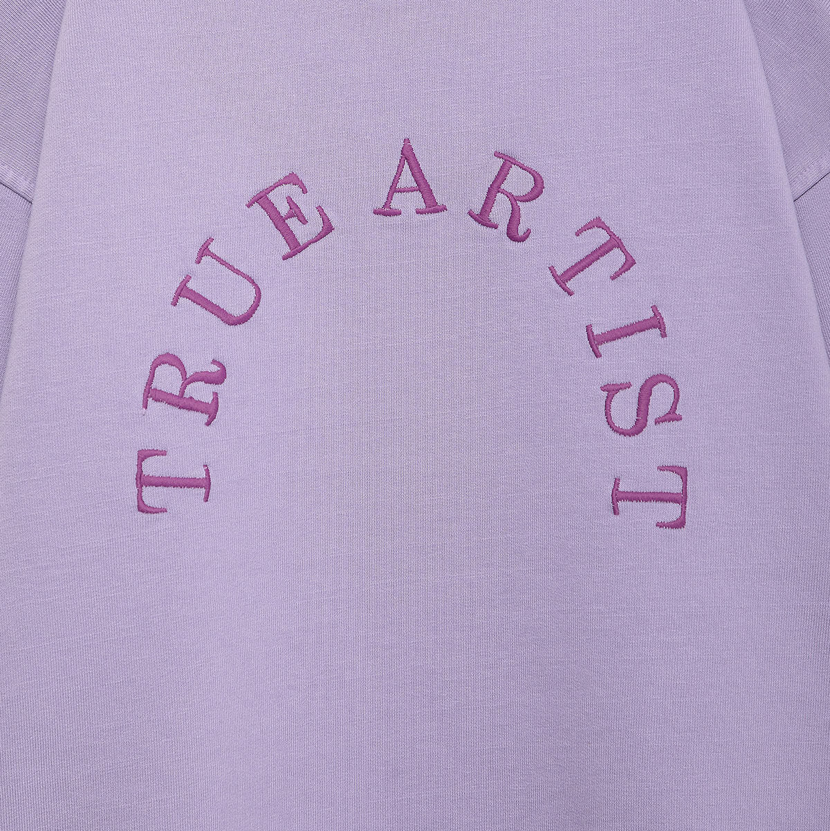 Sweat-shirt ample en coton biologique lilas lavande avec broderie contrastante et col et poignets côtelés pour enfants de 1 à 13 ans