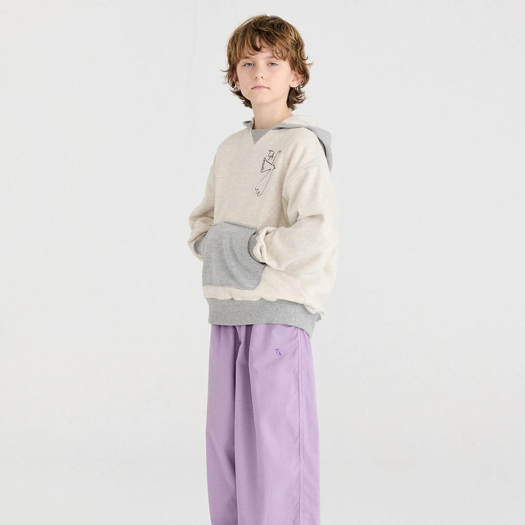 Sweat à capuche en molleton gris chiné décontracté en coton biologique avec poche kangourou pour enfants de 1 à 13 ans