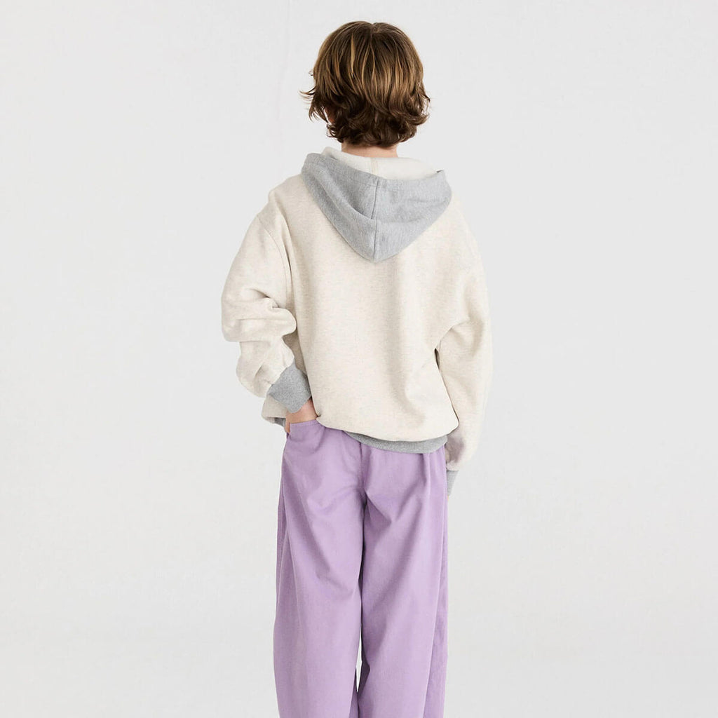 Sweat à capuche en molleton gris chiné décontracté en coton biologique avec poche kangourou pour enfants de 1 à 13 ans