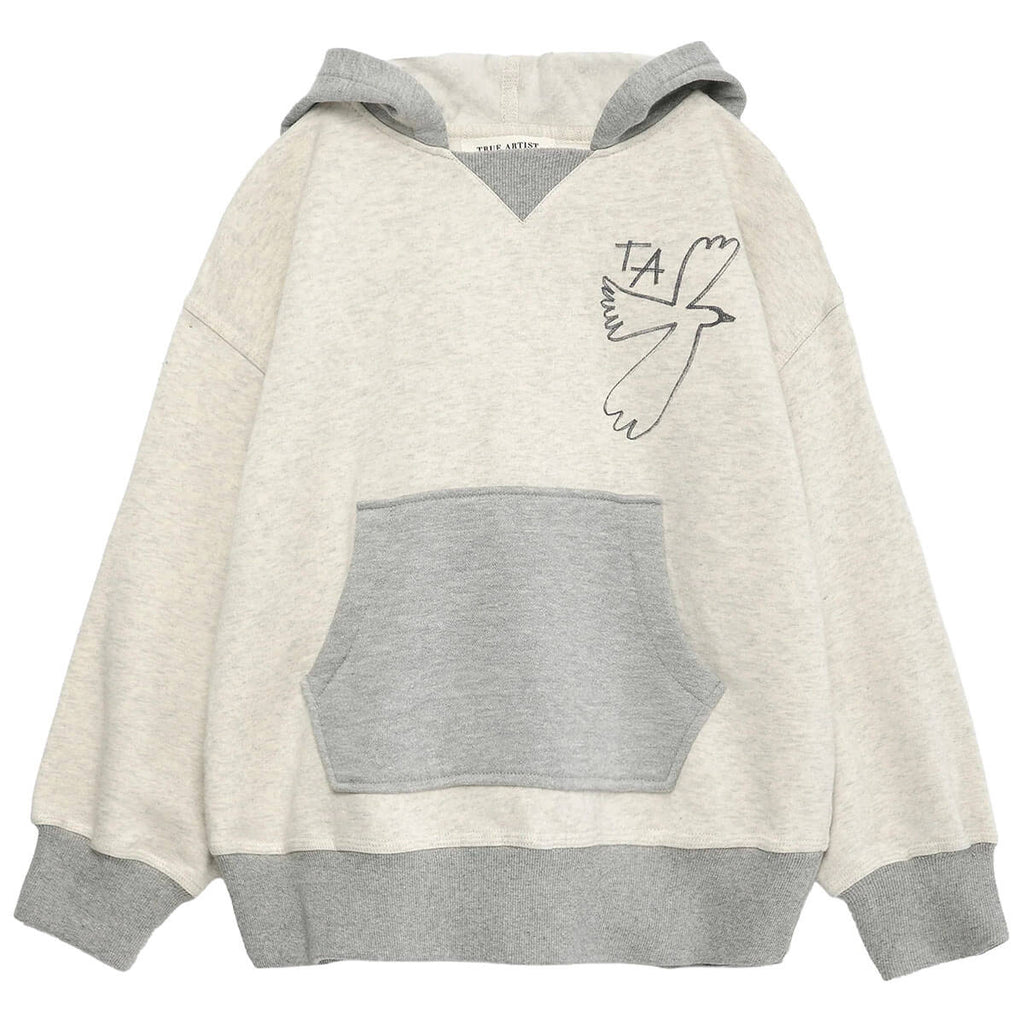 Sweat à capuche en molleton gris chiné décontracté en coton biologique avec poche kangourou pour enfants de 1 à 13 ans