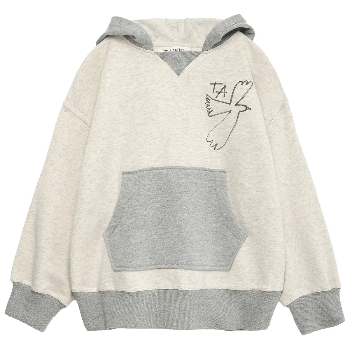 Sweat à capuche en molleton gris chiné décontracté en coton biologique avec poche kangourou pour enfants de 1 à 13 ans
