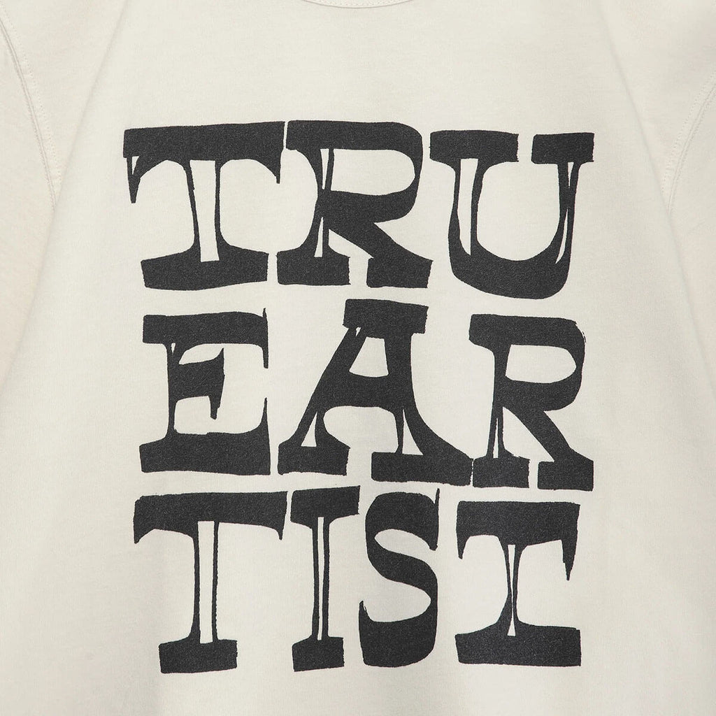 T-shirt en coton biologique blanc cassé à imprimé graphique décontracté avec coupe droite et épaules tombantes pour enfants de 1 à 13 ans