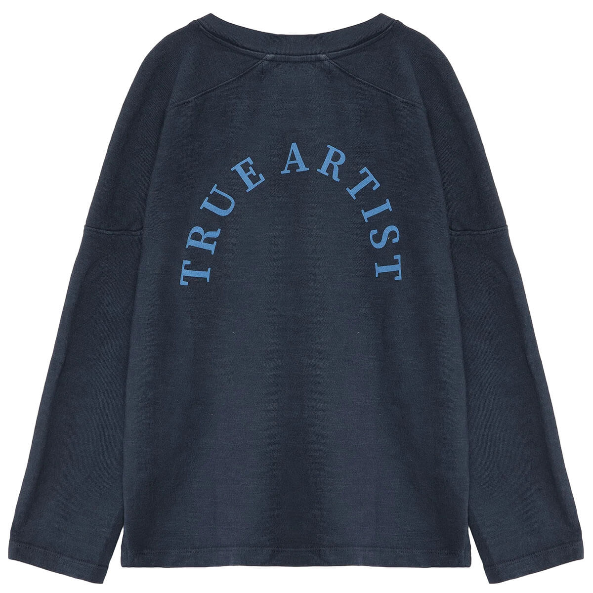 T-Shirt Relaxed En Coton Biologique Bleu Nuit Imprimé Graphique Avec Col Rond Et Épaules Tombantes Pour Enfants De 1 À 13 Ans