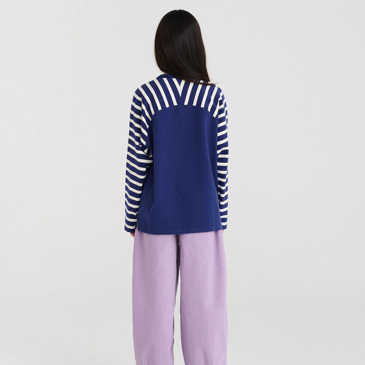 T-shirt ample Skipper bleu en coton biologique imprimé avec col rond et épaules tombantes pour enfants de 1 à 13 ans