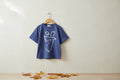 T-shirt enfant Skipper décontracté bleu en coton biologique imprimé numéros, coupe carrée et manches courtes, 1-13 ans