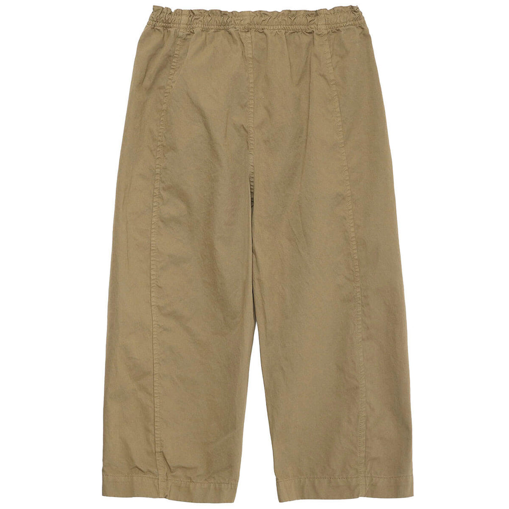 Pantalon décontracté en coton biologique à jambe droite marron loutre, avec taille élastique pour enfants de 1 à 13 ans