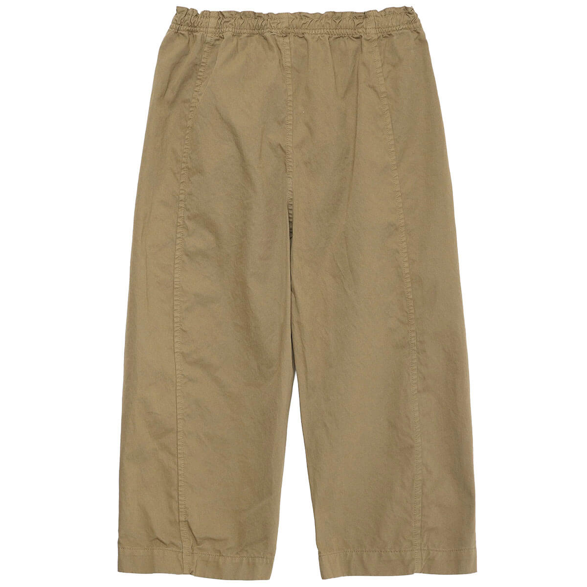 Pantalon décontracté en coton biologique à jambe droite marron loutre, avec taille élastique pour enfants de 1 à 13 ans