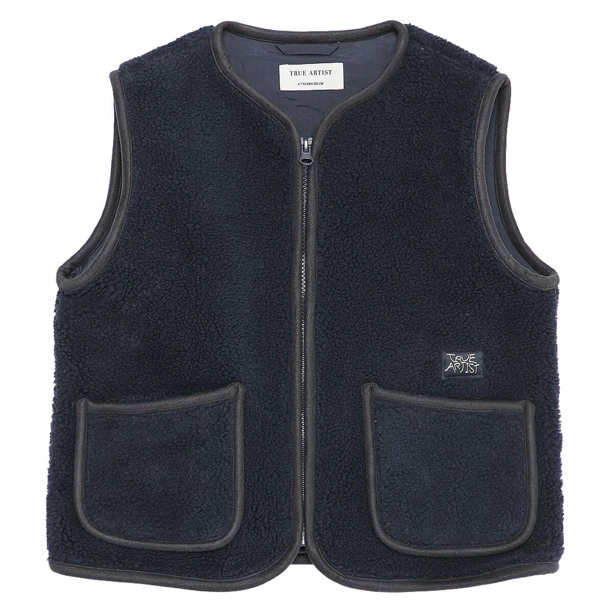 Doudoune sans manches pour enfants de 1 à 13 ans en polyester recyclé, bleu nuit, unie, sportive, légère et chaude